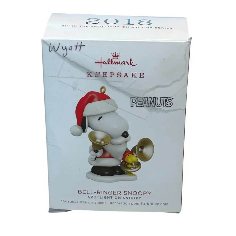 Hallmark Keepsake Peanuts Bell-Ringer Snoopy Christmas Decor Ornament 2018